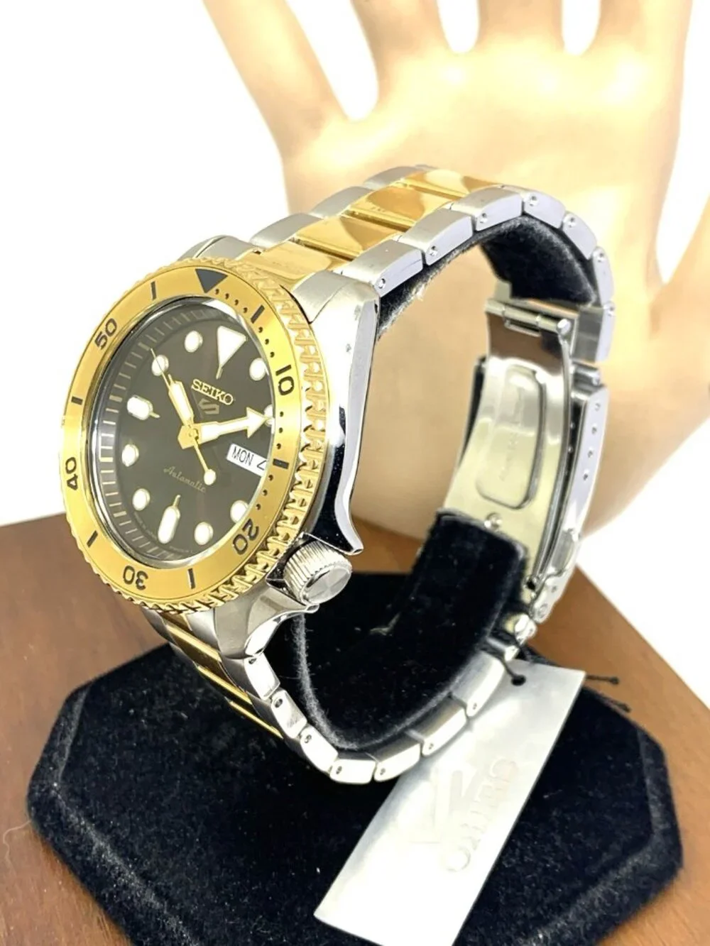 Seiko 5 Sports Men's Watch SRPK24 Automatic Brown Dial Two Tone Steel 42.5mm